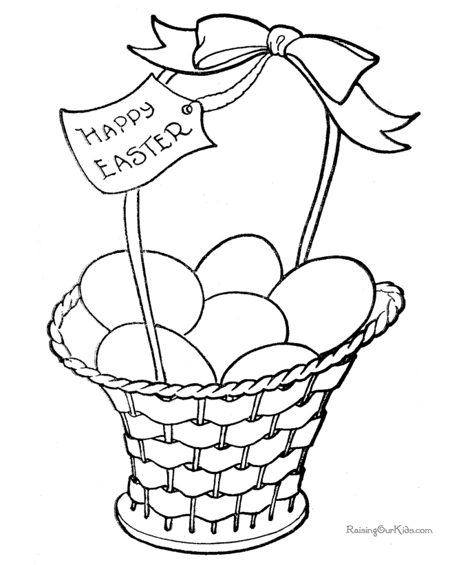free coloring pages for easter. Easter basket coloring pages