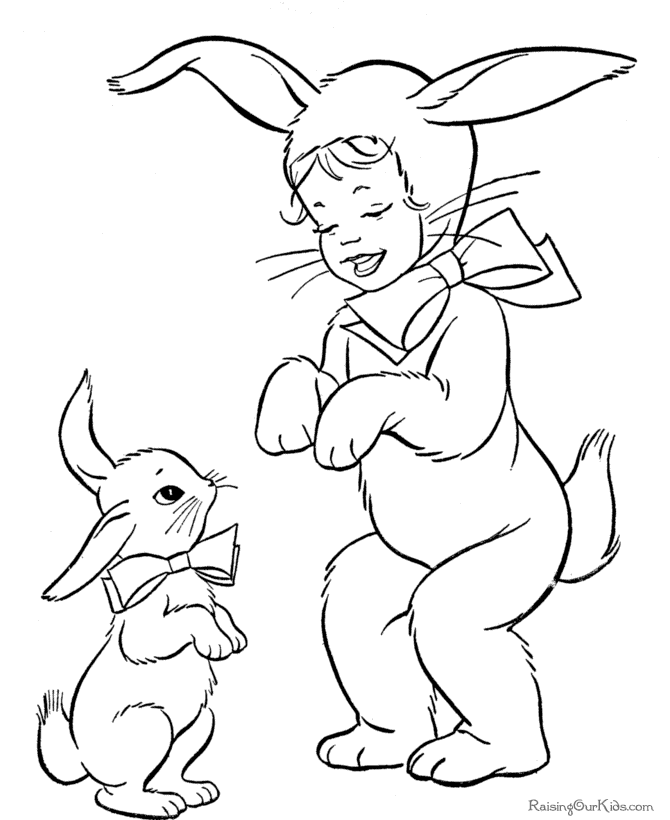 easter bunny coloring pages to color online - photo #39