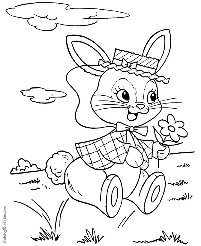 coloring pages for easter bunnies. Easter bunny coloring page