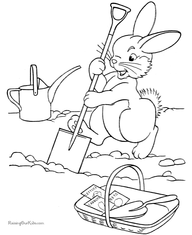 Pictures Of Bunnies To Color. Easter unny page to color