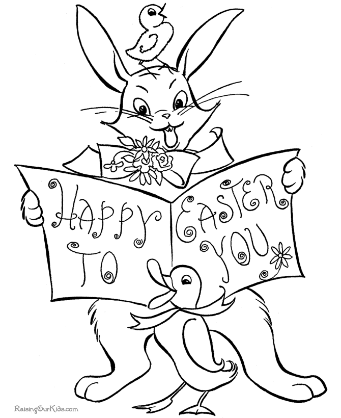 Easter Bunny Colouring Pages - 017
