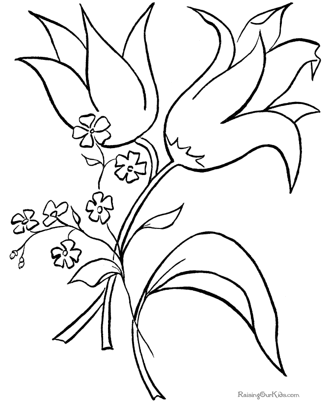 Easter flower coloring page