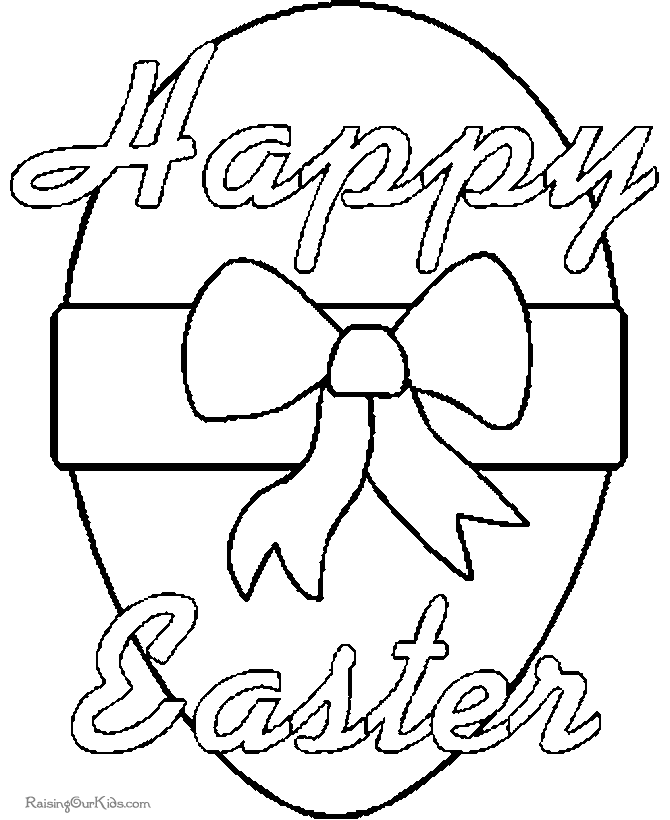 Happy Easter Egg Coloring Page  003