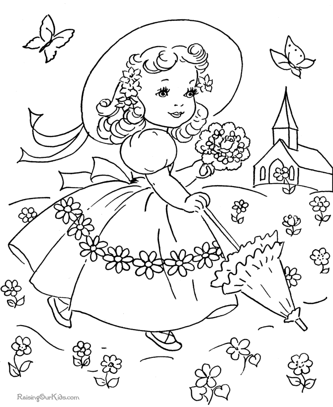 Easter dress coloring page for kid