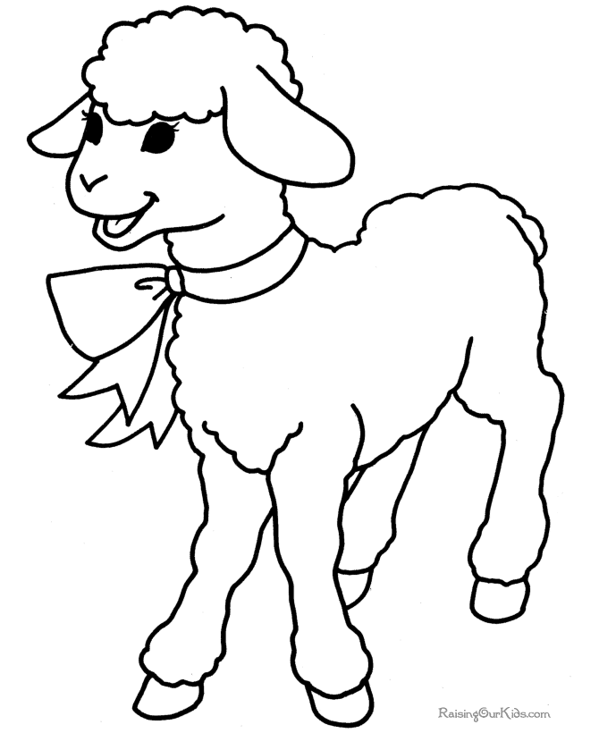 Easter lamb to color