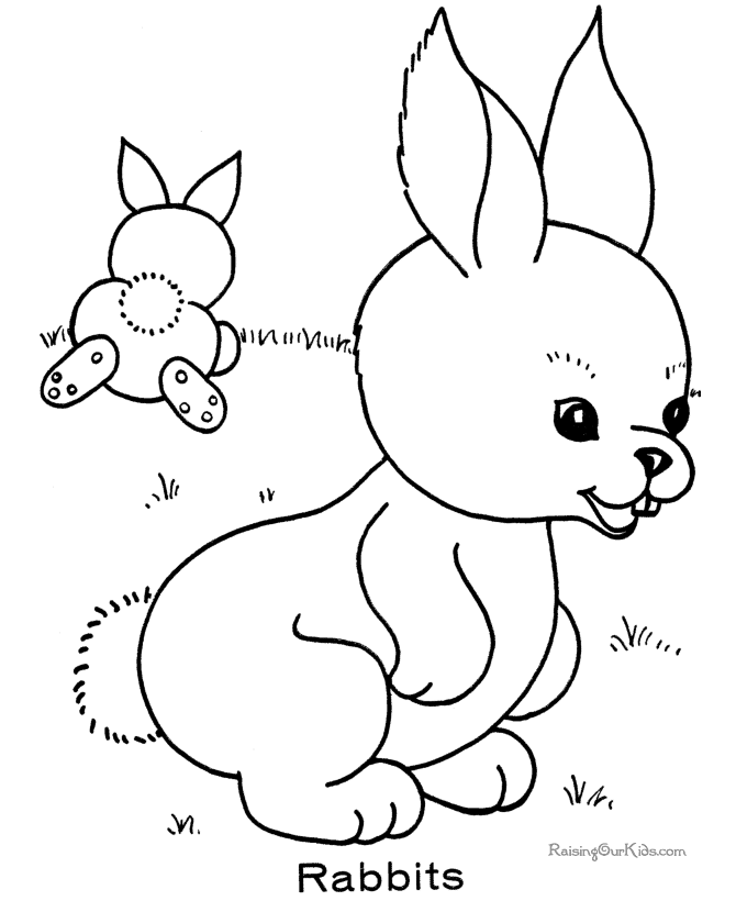 rabbit coloring pages for kindergarten kids - photo #5