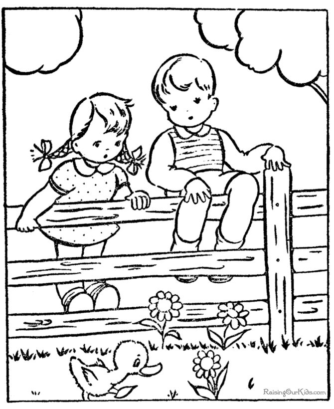 Kid coloring sheet for Easter