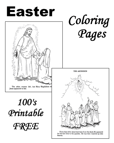 Religious Easter coloring pages!