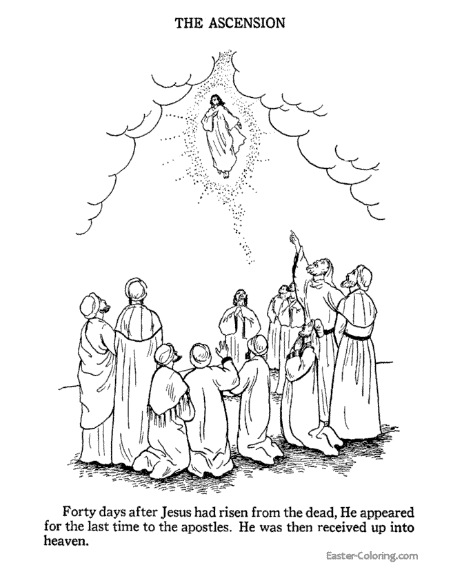 Christian Easter coloring page The Ascension
