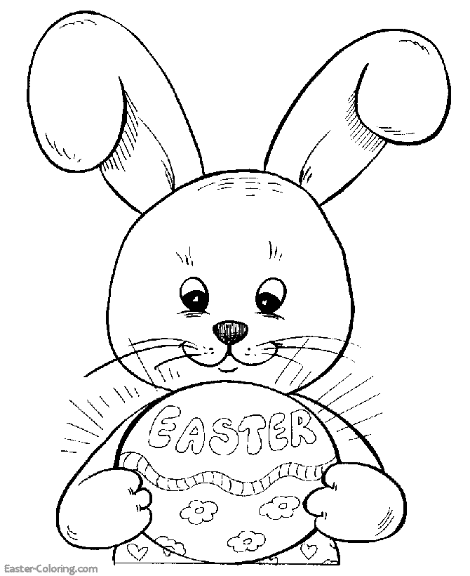 Easter Bunny with Egg coloring page