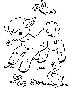 Easter lamb coloring page
