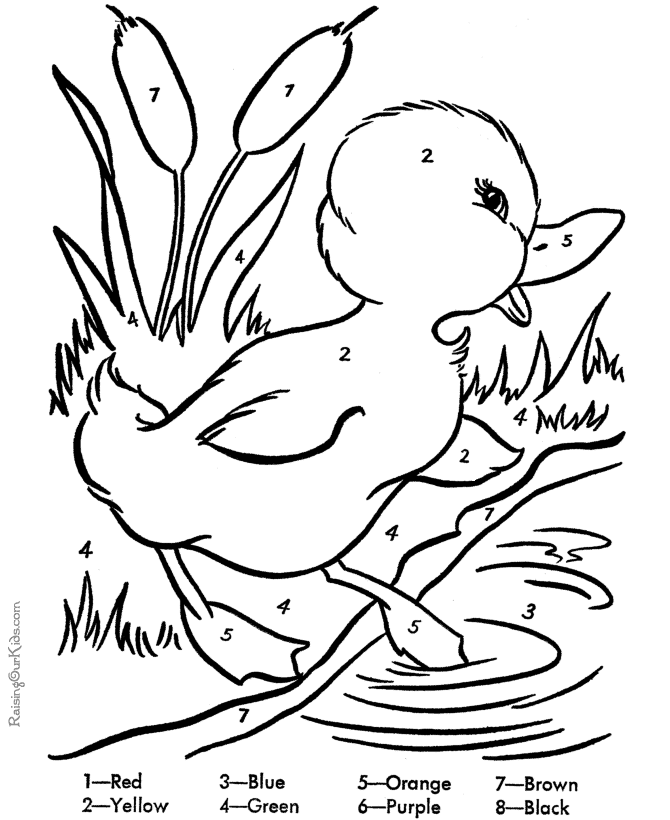 Free Duck coloring pages for Easter