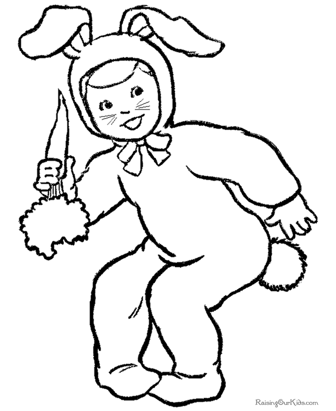 Easter kid coloring pages